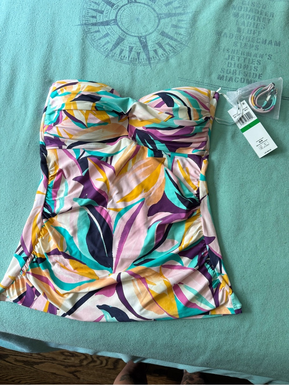 Anne Cole Women's Mexican Riviera Twist Front Bandeaukini Swim Top
